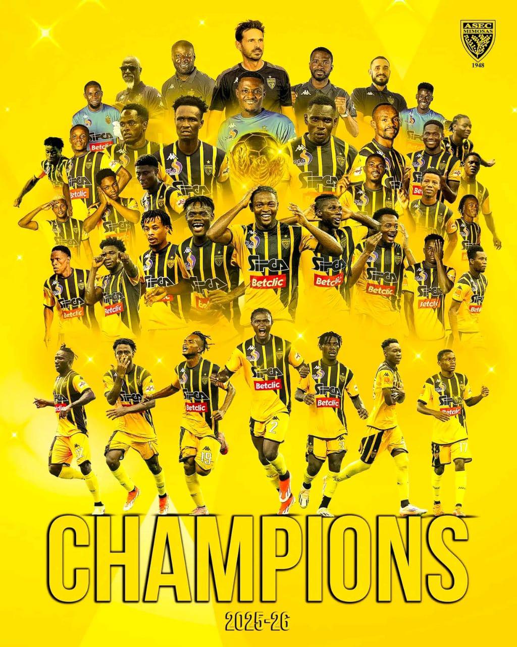 L’équipe de l’Asec est championne de Côte d’Ivoire pour la 30e fois.