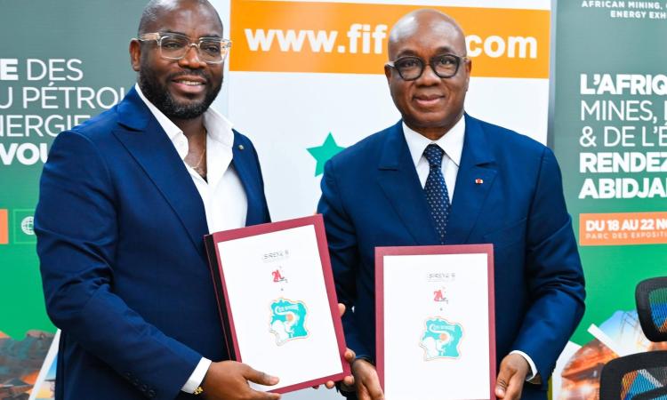 Augustin Akou (à gauche) et Idriss Diallo sont en partenariat pour faire briller la Côte d'Ivoire à l'international. 